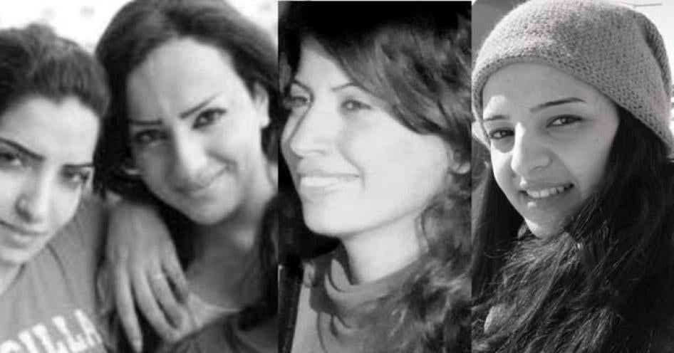 The Brides of Peace: Lubna, Kinda, and their friends Rima and Rowa.  Photo: Courtesy Kinda