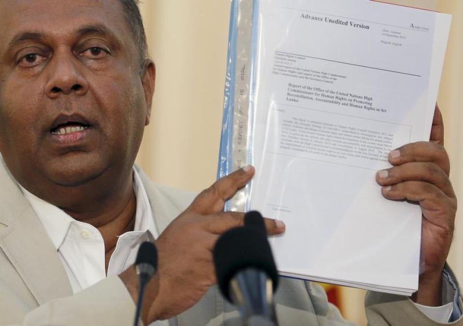Mangala Samaraweera war crimes report