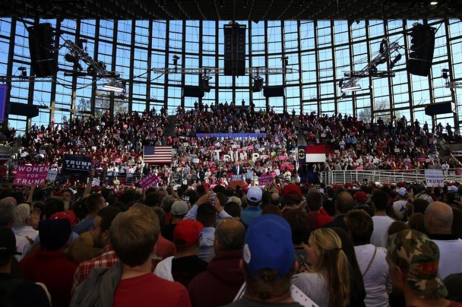 Republican presidential nominee Donald Trump speaks during a campaign rally in Raleigh, North Carolina, U.S. November 7, 2016. 