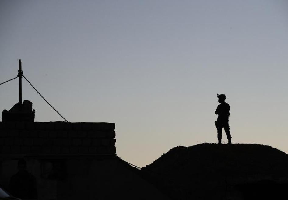 A Kurdish Peshmerga soldier on the outskirts of the Kurdish city of Erbil, Iraq on January 2, 2017. 