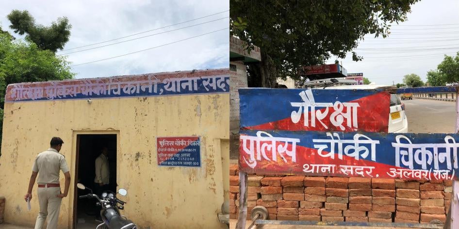 A cow protection police check post in Alwar district, Rajasthan. The state government opened six such posts in Alwar, on the border with Haryana, to stop cattle smuggling. 