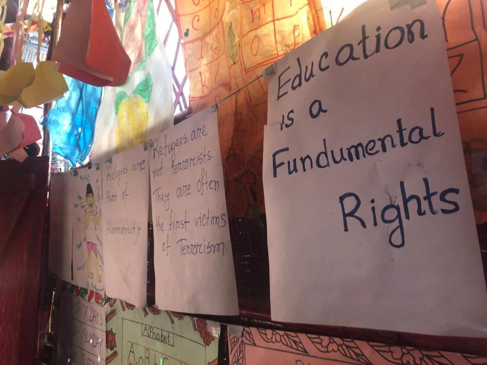 Posters inside a “learning center”