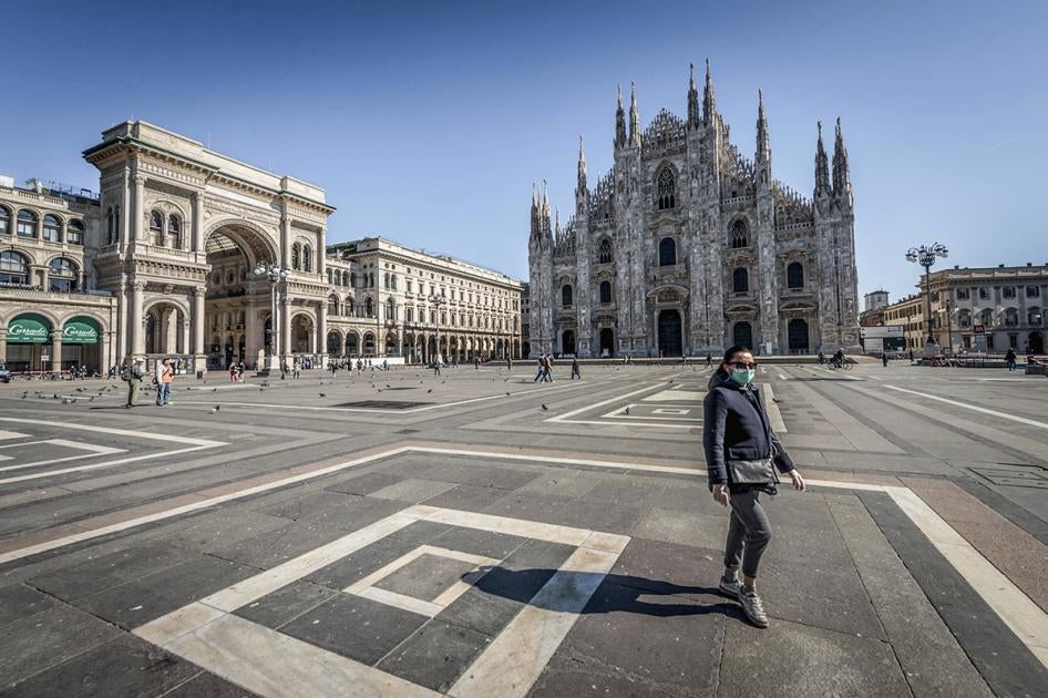 Streets with few people and closed shops mark daily life at the time of COVID-19 Coronavirus in Milan, Italy, March 11, 2020.