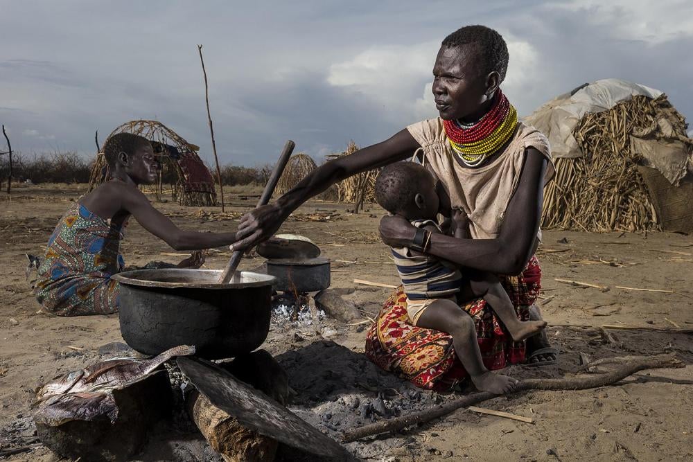 Des villageois déplacés