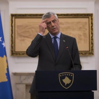 Kosovo President Hashim Thaçi during a press conference in Kosovo capital Pristina on Monday, Jan. 21, 2019. © 2019 Visar Kryeziu/AP Photo