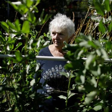 Christine Sheppard, in her backyard in Oceanside, California in March 2018, said she sprayed Roundup for years to control weeds on her coffee farm in Hawaii. In 2003, she was diagnosed with non-Hodgkin's lymphoma, which is now in remission but the cancer treatment causes her severe pain in her hands and legs.