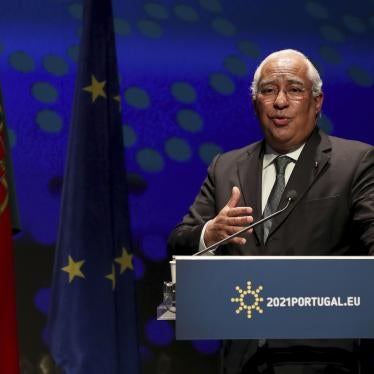 Portugal Prime Minister Antonio Costa at a press conference at the Belem Cultural Center in Lisbon, Friday, January 15, 2021.