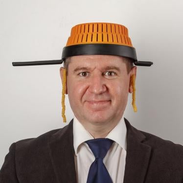 Mikhail Iosilevich, head of the local branch of the Church of the Flying Spaghetti Monster (Pastafarianism), an independent group,  November 2020.