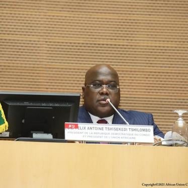 Tshisekedi speaking at AU conference