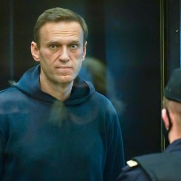 Russian opposition leader Alexei Navalny is pictured in the Moscow City Court in Moscow, Russia, February 2, 2021.