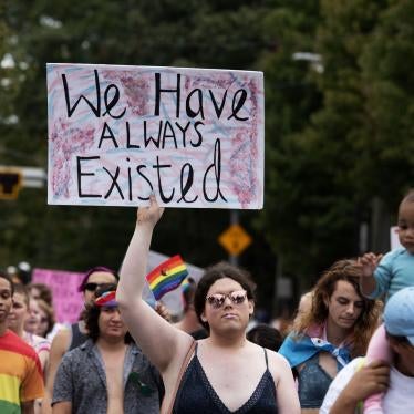 Transgender and non-binary individuals and their allies stroll through Atlanta’s Midtown district during Pride’s Transgender Rights March on Saturday, Oct. 12, 2019. 
