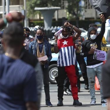 Supporters of West Papua shout slogans during a rally in Jakarta, Indonesia on December 1, 2020. 