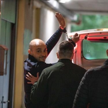 Former coordinator of the Open Russia civic movement Andrey Pivovarov during after a search in his apartment. 