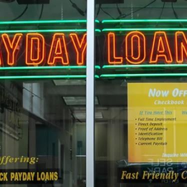 The window of a payday loan store