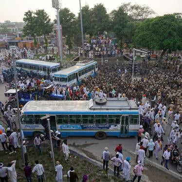 Farmers participate in a protest against farm laws in Haryana, India on September 7, 2021. 