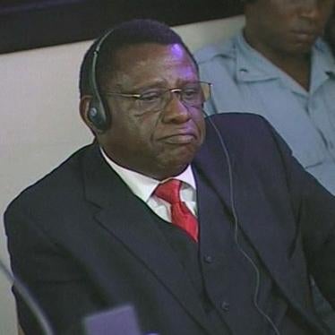Théoneste Bagosora reacts as he sits in the court at the International Criminal Tribunal for Rwanda, in Arusha, Tanzania on December 18, 2008.