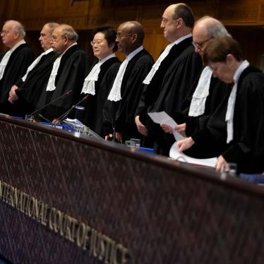 Judges are pictured during the second day of hearings in the case brought by Gambia against Myanmar at the International Court of Justice in The Hague, Netherlands, December 11, 2019.