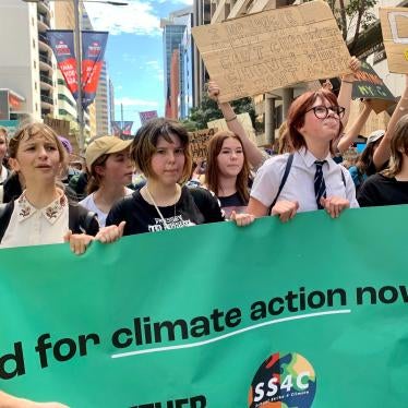 Students call for urgent climate action during the school strike for climate in Perth, Australia.
