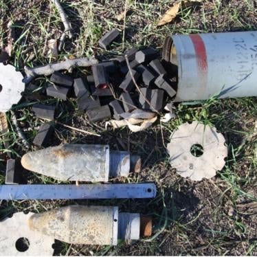 Remnants of a misfired 9M22S incendiary 122mm Grad rocket