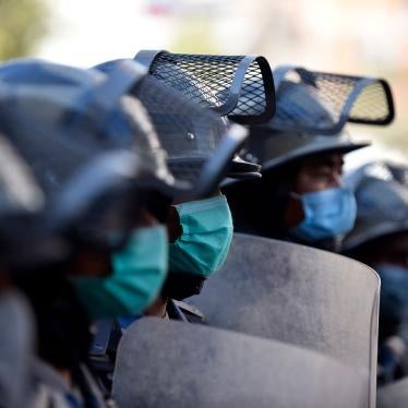 Nepali Police stand in Kathmandu