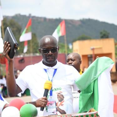 Révérien Ndikuriyo on the day of his election as secretary general of Burundi's ruling party in Gitega on January 24, 2021.