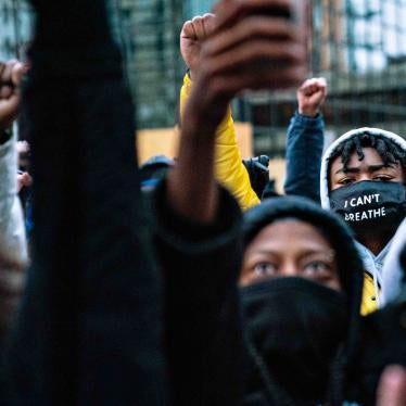 Protesters at a rally in Minneapolis call for justice for George Floyd