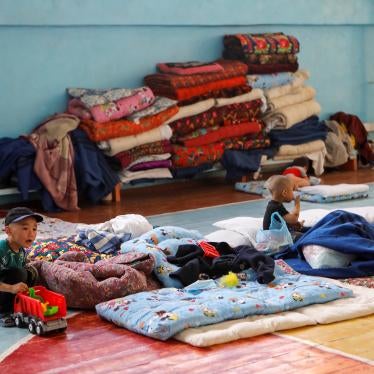 hildren evacuated from their villages after recent clashes on the Kyrgyz-Tajik border, are seen in a school which has been turned into a temporary shelter.