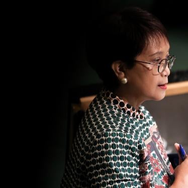 Indonesia’s Minister for Foreign Affairs Retno Lestari Priansari Marsudi addresses the UN General Assembly.