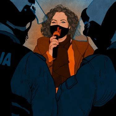 Protest leader Marta Lempart at an abortion rights rally in Poland. 