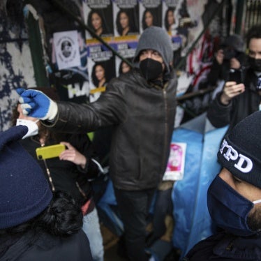 Residents of an unhoused encampment adjacent to Tompkins Square Park in New York City.