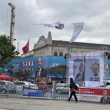Banners from different political parties competing in Turkey's May 14 elections, Kadıköy, Istanbul.