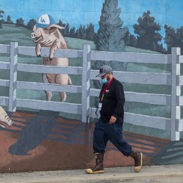 A mural on a slaughterhouse, Vernon, California, May 26, 2020. 