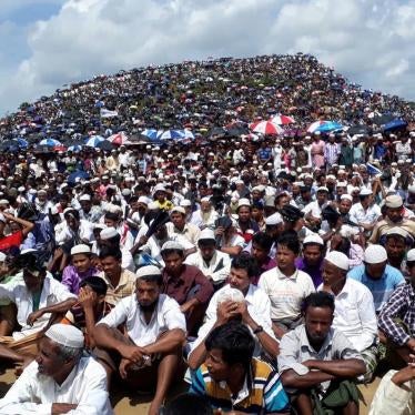 Rohingya refugees gather in Kutupalong camp to mark the 2nd anniversary of the start of the Myanmar military’s 2017 atrocities, Cox’s Bazar, Bangladesh, August 25, 2019. 