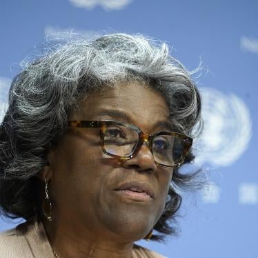 inda Thomas -Greenfield, US Ambassador to the UN, updates the press on her agenda as she assumes the presidency of the Security Council for the month of August at the United Nations Hheadquarters on August 1, 2023 in New York City, US.
