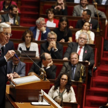 French Prime Minister Michel Barnier delivers his general policy statement to the French National Assembly in Paris, France on October 1, 2024. 