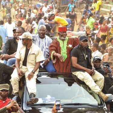 Prince Y. Johnson attends a political rally in Liberia in 2017. 