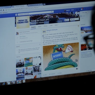 The Vietnamese government's Facebook page, Hanoi, December 30, 2015. 
