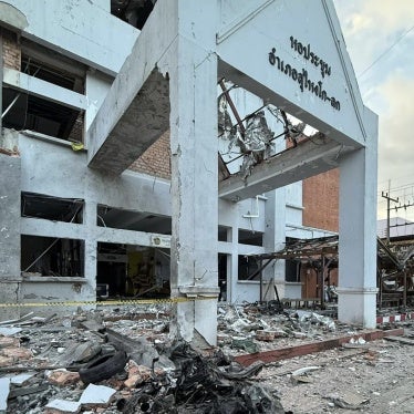 An insurgent attack destroyed the Su Ngai Kolok district office in Narathiwat, southern Thailand on March 9, 2025.