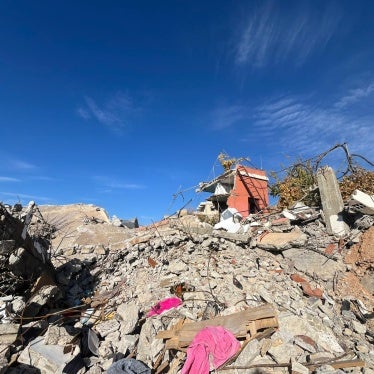 The remnants of a destroyed a two-story building after an Israeli strike on November 1, 2024, in the al-Salah neighborhood in Younine, Lebanon. 
