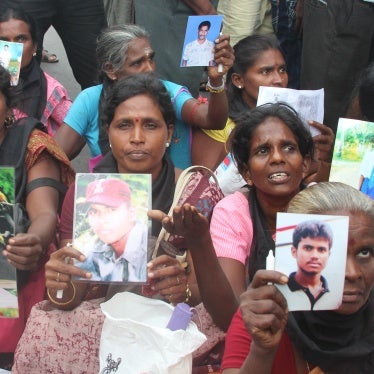Relatives of people who disappeared during or after the civil war protest in Jaffna, Sri Lanka, November 15, 2013.