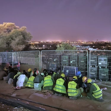 Migrant workers at a construction site near Riyadh, Saudi Arabia, March 2, 2024. 