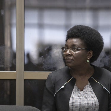 Opposition politician and president of the Dalfa-Umurinzi party, Victoire Ingabire, at the High Court in Kigali on March 13, 2024.