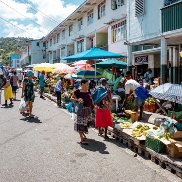 A local market in Castries, St Lucia, Caribbean, April 2019. 