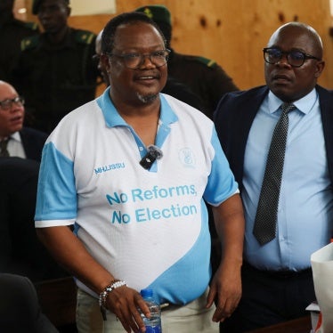 Tanzanian opposition leader Tundu Lissu, a former Chadema party presidential candidate, at the magistrate court in Dar es Salaam, Tanzania, June 16, 2025. (