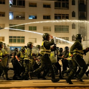 Security forces use water cannons to disperse youth protesters calling for healthcare and education reforms, in Salé, Morocco, October 1, 2025.