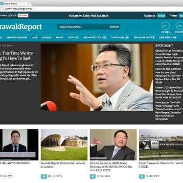 Screenshot of the ‘Sarawak Report’ website on July 22, 2015.