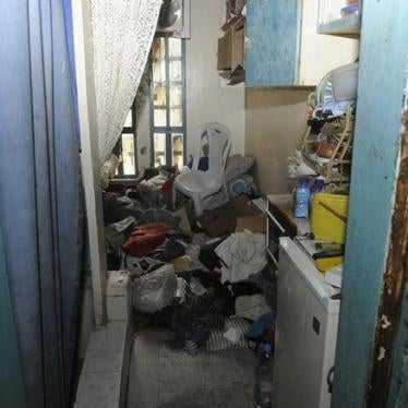 The damaged interior of a room in Roumieh prison where islamist prisoners were held is pictured in Roumieh on January 13, 2015. 