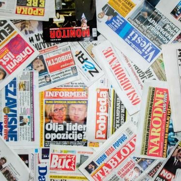 Front pages of newspapers from Bosnia and Herzegovina, Kosovo, Montenegro and Serbia.
