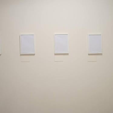 Empty art frames seen at the Dhaka Art Summit in Bangladesh following objections from China’s ambassador to Bangladesh.