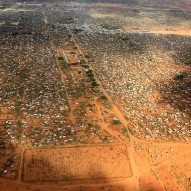 An aerial view shows makeshift shelters at the Dagahaley camp in Dadaab, near the Kenya-Somalia border in Garissa County, Kenya. Photo taken April 2011. 